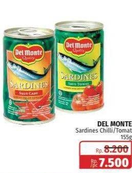 Promo Harga DEL MONTE Sardines Chili, Tomat 155 gr - Lotte Grosir