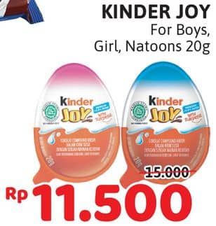 Promo Harga Kinder Joy Chocolate Crispy Girls, Boys, Natoons 20 gr - Alfamidi