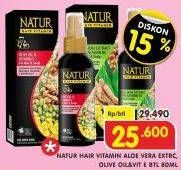 Promo Harga NATUR Hair Vitamin Aloe Vera Provitamin B5, Olive Oil Vit E 80 ml - Superindo