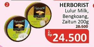 Promo Harga HERBORIST Lulur Tradisional Bali Milk, Bengkoang, Zaitun 200 gr - Alfamidi