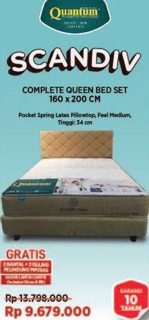 Promo Harga Quantum Mattress Millennium Scandinavian Bed Set 160 X 200 Cm  - COURTS