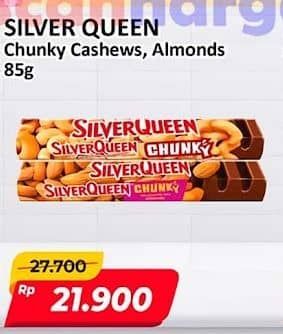 Promo Harga Silver Queen Chunky Bar Cashew, Almonds 85 gr - Alfamart