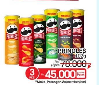 Promo Harga Pringles Potato Crisps 102 gr - LotteMart