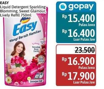 Promo Harga Attack Easy Detergent Liquid Sparkling Blooming, Sweet Glamour, Lively Energetic 750 ml - Alfamidi