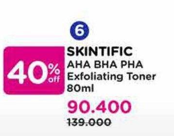 Promo Harga Skintific AHA/BHA Exfoliating Toner 80 ml - Watsons
