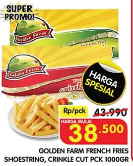 Promo Harga Golden Farm French Fries Shoestring, Crinkle 1000 gr - Superindo