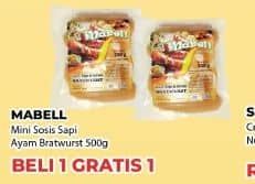 Mabell Mini Sosis Sapi & Ayam Bratwurst 500 gr Beli 1 Gratis 1