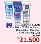 Promo Harga CLEAN & CLEAR Facial Foam D.Pore Clean 100 gr - Alfamidi