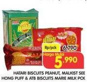 Promo Harga HATARI Biscuit Peanut/Malkist See Hong Puff/ATB Biscuits Marie Milk  - Superindo