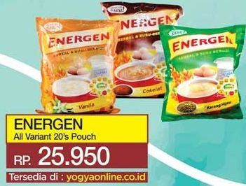 Promo Harga ENERGEN Cereal Instant All Variants 20 pcs - Yogya