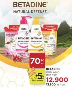 Promo Harga Betadine Natural Defense Body Wash 400 ml - Watsons