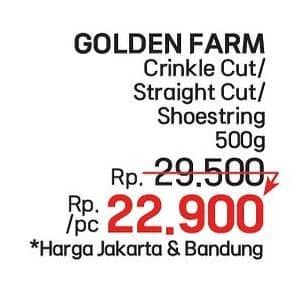 Promo Harga Golden Farm French Fries Crinkle, Straight, Shoestring 500 gr - LotteMart