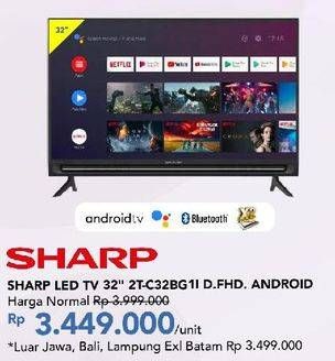 Promo Harga Sharp 2T-C32BG1 | LED TV 32 inch  - Carrefour