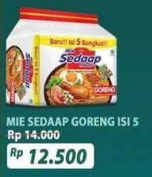 Promo Harga SEDAAP Mie Goreng Original per 5 pcs 90 gr - Alfamart