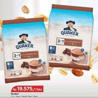 Promo Harga Quaker Oatmeal 3in1 Cokelat per 8 pcs 28 gr - TIP TOP