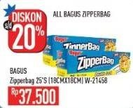 Promo Harga BAGUS Zipper Bag W-21458 25 pcs - Hypermart