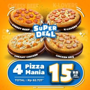 Promo Harga 4 Pizza Mania  - Domino Pizza