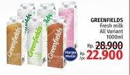 Promo Harga GREENFIELDS Fresh Milk All Variants 1000 ml - LotteMart