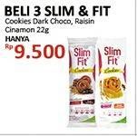 Promo Harga SLIM & FIT Cookies Dark Choco, Raisin Cinamon per 3 pcs 22 gr - Alfamidi