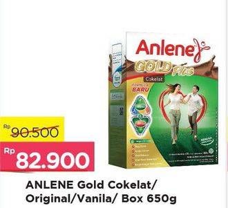 Promo Harga ANLENE Gold Susu High Calcium Cokelat, Vanila, Original 650 gr - Alfamart