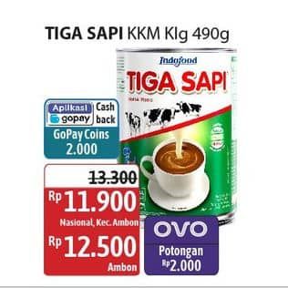 Promo Harga Tiga Sapi Krimer Kental Manis Putih 490 gr - Alfamidi