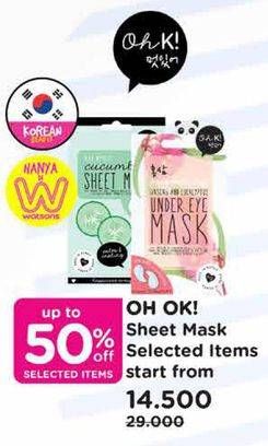 Promo Harga OH K Sheet Mask 20 ml - Watsons