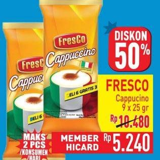 Promo Harga Fresco Cappuccino per 9 sachet 25 gr - Hypermart