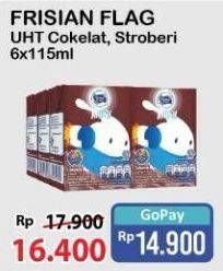 Promo Harga Frisian Flag Susu UHT Milky Zuzhu Zazha Chocolate, Strawberry per 6 tpk 115 ml - Alfamart