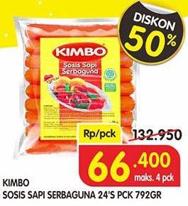 Promo Harga KIMBO Sosis Sapi Serbaguna per 24 pcs 792 gr - Superindo