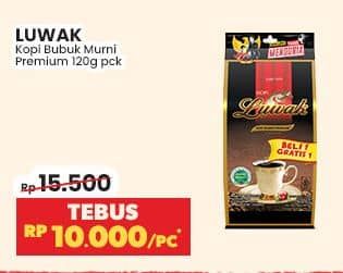 Promo Harga Luwak Kopi Murni Premium per 2 bag 140 gr - Indomaret