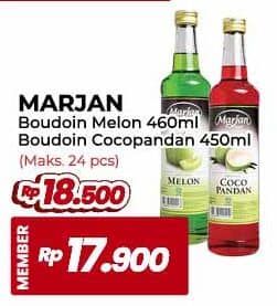 Promo Harga Marjan Syrup Boudoin Melon, Cocopandan 460 ml - Yogya