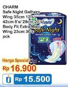 Promo Harga CHARM Safe Night / Body Fit Extra Maxi  - Indomaret