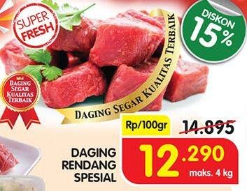 Promo Harga Daging Rendang Sapi Spesial per 100 gr - Superindo