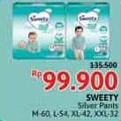 Promo Harga Sweety Silver Pants M60, L54, XL42, XXL32 32 pcs - Alfamidi