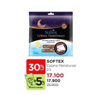 Promo Harga Softex Celana Menstruasi All Size 2 pcs - Watsons