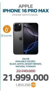Promo Harga Apple iPhone 16 Pro Max 256 GB  - Electronic City