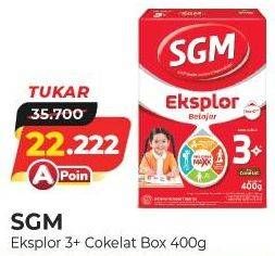 Promo Harga SGM Eksplor 3+ Susu Pertumbuhan Coklat 400 gr - Alfamart