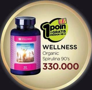 Promo Harga WELLNESS Organic Spirulina 90 pcs - Watsons