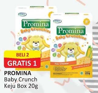 Promo Harga PROMINA 8+ Baby Crunchies Keju per 2 box 20 gr - Alfamart