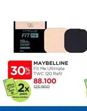 Promo Harga Maybelline Fit Me Ultimate Powder Foundation SPF 44 120 Cassic Ivory  - Watsons