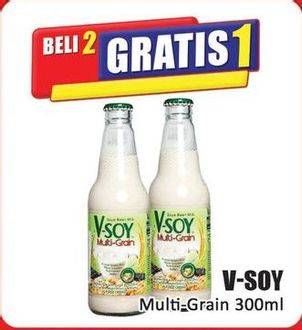 Promo Harga V-soy Soya Bean Milk Multi Grain 300 ml - Hari Hari