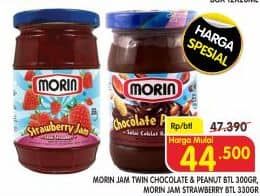 Promo Harga Morin Jam Choco Peanut, Strawberry 300 gr - Superindo