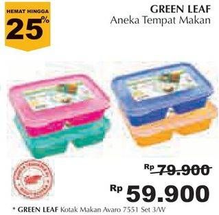 Promo Harga GREEN LEAF Kotak Makan Avaro per 3 pcs - Giant