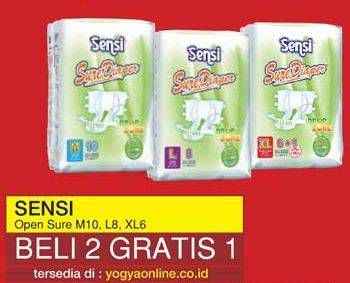 Promo Harga Sensi Sure Adult Diapers M10, L8, XL6+1 7 pcs - Yogya