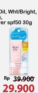 Promo Harga Biore UV Fresh & Bright Sunscreen SPF 50+ PA+++ Instant Cover 30 ml - Alfamart