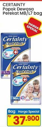 Promo Harga Certainty Adult Diapers M8, L7 7 pcs - Indomaret