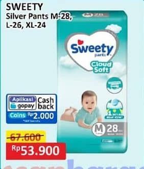 Promo Harga Sweety Silver Pants M28, XL24, L26 24 pcs - Alfamart