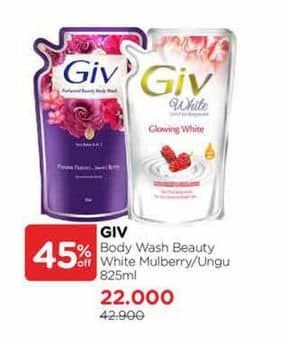 Promo Harga GIV Body Wash Mulberry Collagen, Passion Flowers Sweet Berry 825 ml - Watsons