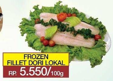 Promo Harga Frozen Ikan Fillet Dori Lokal per 100 gr - Yogya