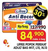 Promo Harga Lifree Popok Perekat Menyerap dan Kering M17, L15, XL13 13 pcs - Superindo